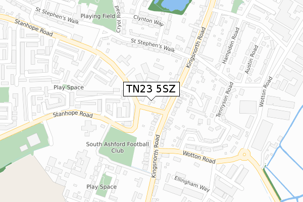 TN23 5SZ map - large scale - OS Open Zoomstack (Ordnance Survey)