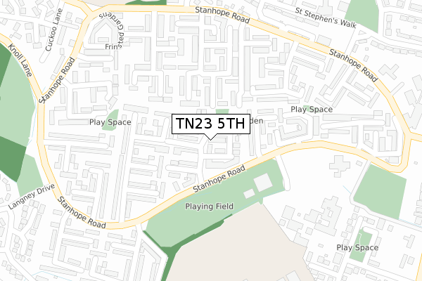 TN23 5TH map - large scale - OS Open Zoomstack (Ordnance Survey)