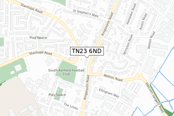 TN23 6ND map - large scale - OS Open Zoomstack (Ordnance Survey)