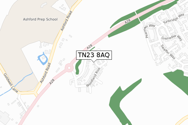 TN23 8AQ map - large scale - OS Open Zoomstack (Ordnance Survey) TN23 8AQ map - large scale - OS Open Zoomstack (Ordnance Survey)