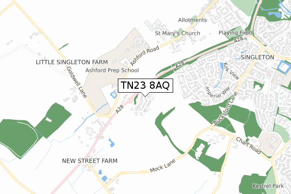 TN23 8AQ map - small scale - OS Open Zoomstack (Ordnance Survey) TN23 8AQ map - small scale - OS Open Zoomstack (Ordnance Survey)