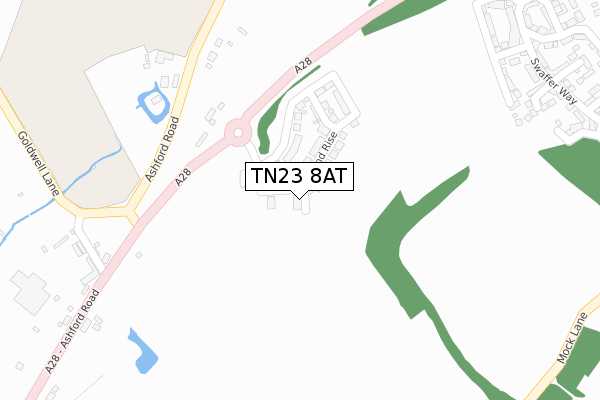 TN23 8AT map - large scale - OS Open Zoomstack (Ordnance Survey)