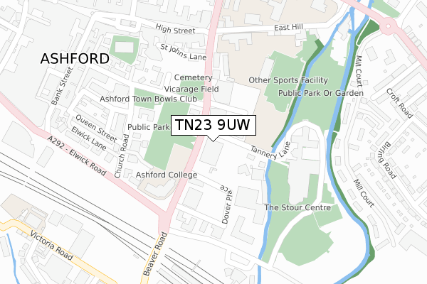 TN23 9UW map - large scale - OS Open Zoomstack (Ordnance Survey) TN23 9UW map - large scale - OS Open Zoomstack (Ordnance Survey)