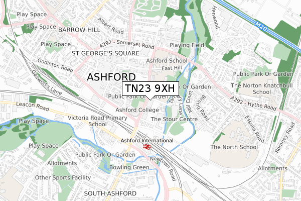 TN23 9XH map - small scale - OS Open Zoomstack (Ordnance Survey) TN23 9XH map - small scale - OS Open Zoomstack (Ordnance Survey)