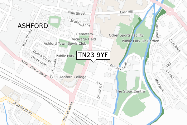 TN23 9YF map - large scale - OS Open Zoomstack (Ordnance Survey) TN23 9YF map - large scale - OS Open Zoomstack (Ordnance Survey)