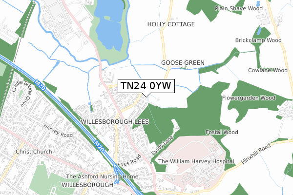 TN24 0YW map - small scale - OS Open Zoomstack (Ordnance Survey)