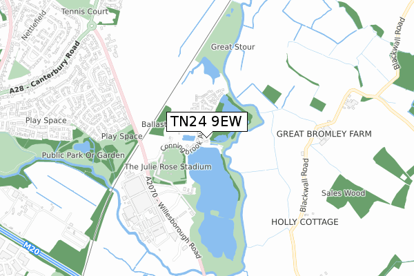TN24 9EW map - small scale - OS Open Zoomstack (Ordnance Survey) TN24 9EW map - small scale - OS Open Zoomstack (Ordnance Survey)