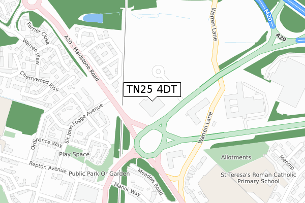 TN25 4DT map - large scale - OS Open Zoomstack (Ordnance Survey)