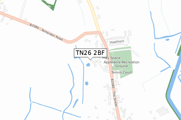TN26 2BF map - large scale - OS Open Zoomstack (Ordnance Survey)