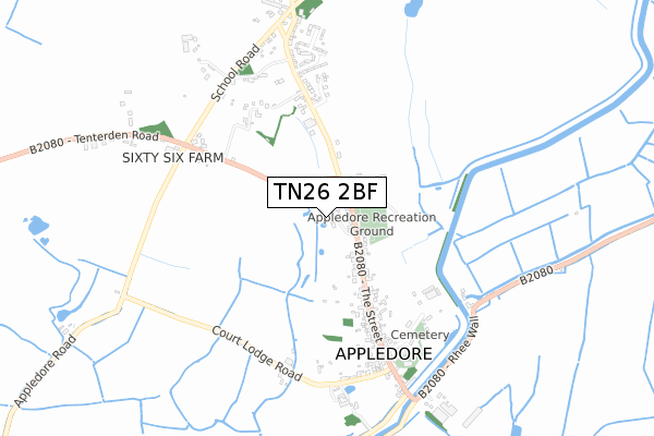 TN26 2BF map - small scale - OS Open Zoomstack (Ordnance Survey)