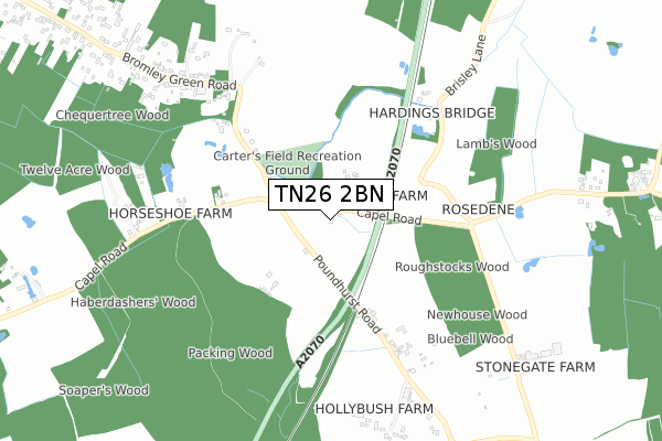 TN26 2BN map - small scale - OS Open Zoomstack (Ordnance Survey) TN26 2BN map - small scale - OS Open Zoomstack (Ordnance Survey)