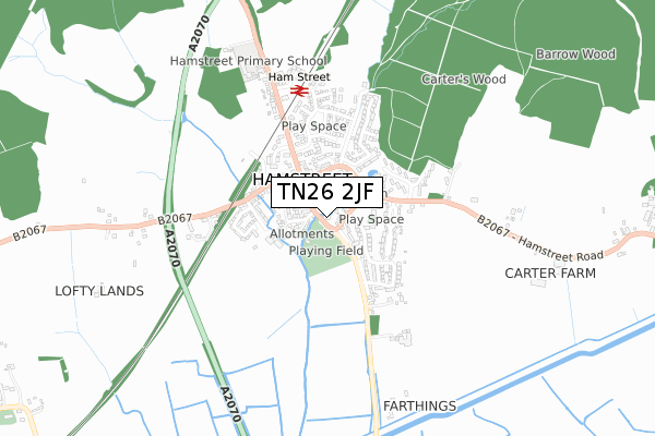 TN26 2JF map - small scale - OS Open Zoomstack (Ordnance Survey) TN26 2JF map - small scale - OS Open Zoomstack (Ordnance Survey)