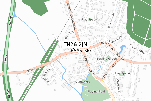 TN26 2JN map - large scale - OS Open Zoomstack (Ordnance Survey)