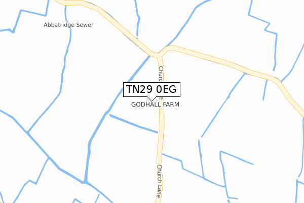 TN29 0EG map - large scale - OS Open Zoomstack (Ordnance Survey)