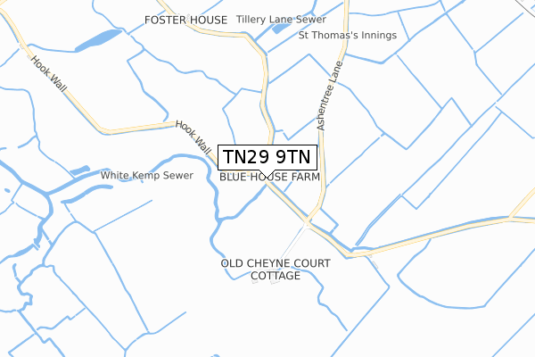 TN29 9TN map - small scale - OS Open Zoomstack (Ordnance Survey) TN29 9TN map - small scale - OS Open Zoomstack (Ordnance Survey)