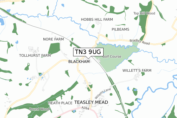 TN3 9UG map - small scale - OS Open Zoomstack (Ordnance Survey)