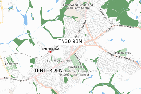 TN30 9BN map - small scale - OS Open Zoomstack (Ordnance Survey) TN30 9BN map - small scale - OS Open Zoomstack (Ordnance Survey)