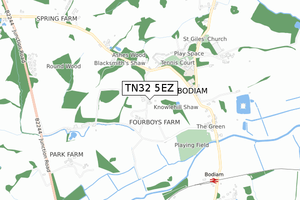 TN32 5EZ map - small scale - OS Open Zoomstack (Ordnance Survey)