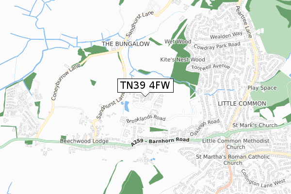 TN39 4FW map - small scale - OS Open Zoomstack (Ordnance Survey) TN39 4FW map - small scale - OS Open Zoomstack (Ordnance Survey)