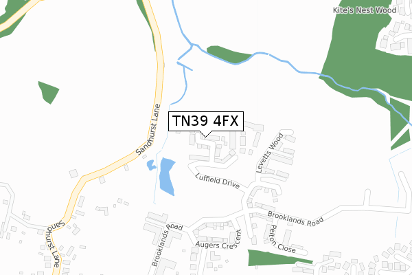 TN39 4FX map - large scale - OS Open Zoomstack (Ordnance Survey)