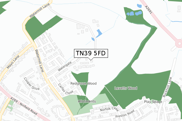TN39 5FD map - large scale - OS Open Zoomstack (Ordnance Survey) TN39 5FD map - large scale - OS Open Zoomstack (Ordnance Survey)