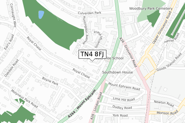 TN4 8FJ map - large scale - OS Open Zoomstack (Ordnance Survey)