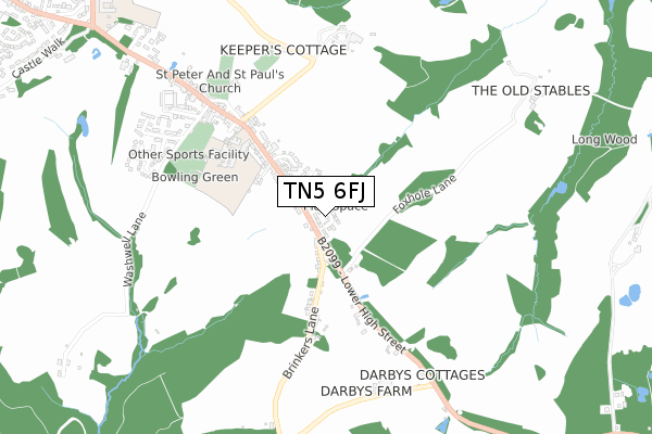 TN5 6FJ map - small scale - OS Open Zoomstack (Ordnance Survey)