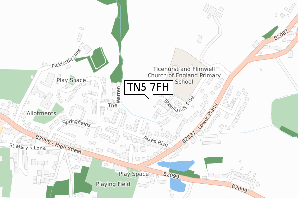 TN5 7FH map - large scale - OS Open Zoomstack (Ordnance Survey)