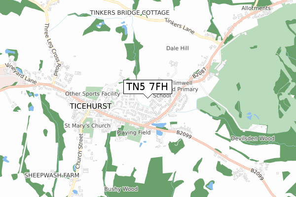 TN5 7FH map - small scale - OS Open Zoomstack (Ordnance Survey)