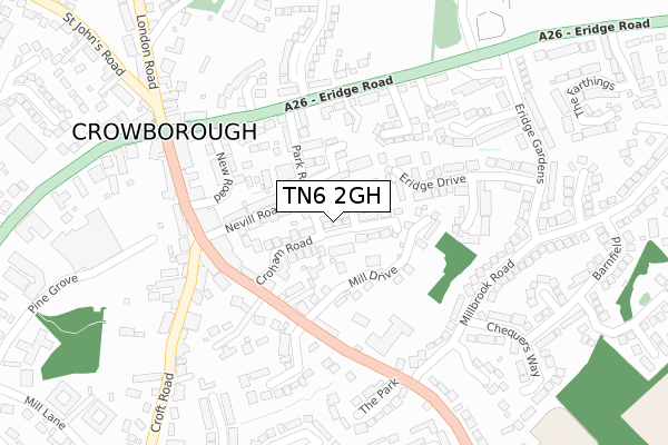 TN6 2GH map - large scale - OS Open Zoomstack (Ordnance Survey)