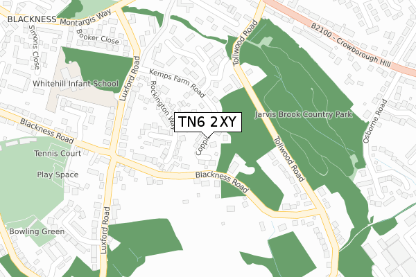 TN6 2XY map - large scale - OS Open Zoomstack (Ordnance Survey)