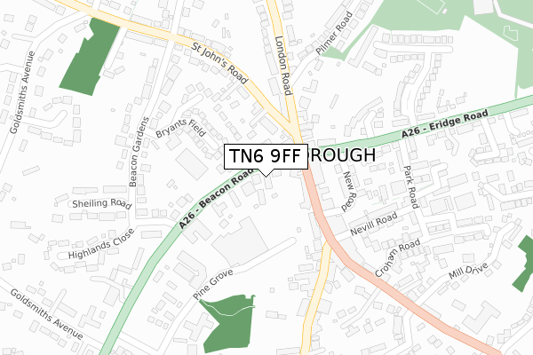 TN6 9FF map - large scale - OS Open Zoomstack (Ordnance Survey)