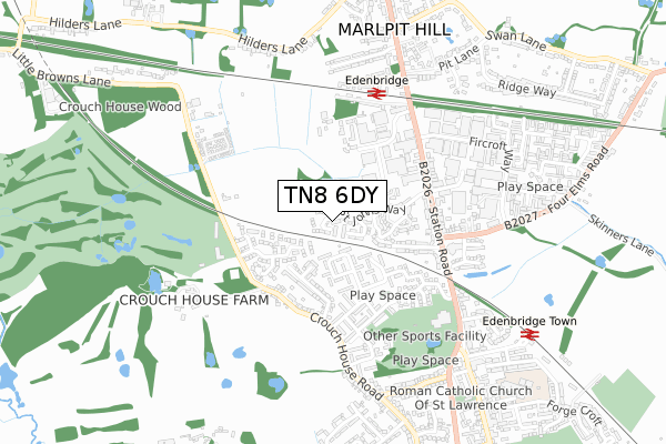 TN8 6DY map - small scale - OS Open Zoomstack (Ordnance Survey)