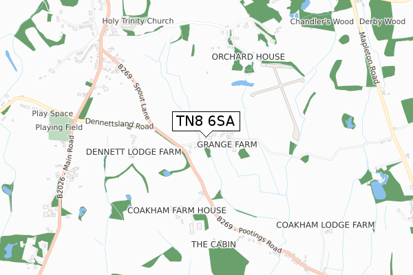 TN8 6SA map - small scale - OS Open Zoomstack (Ordnance Survey)