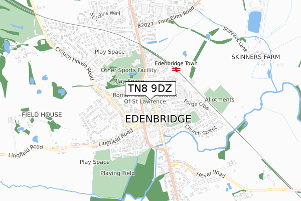 TN8 9DZ map - small scale - OS Open Zoomstack (Ordnance Survey)