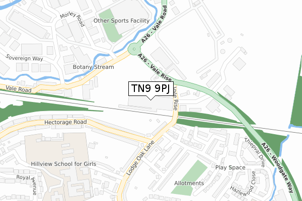 TN9 9PJ map - large scale - OS Open Zoomstack (Ordnance Survey) TN9 9PJ map - large scale - OS Open Zoomstack (Ordnance Survey)