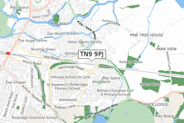 TN9 9PJ map - small scale - OS Open Zoomstack (Ordnance Survey) TN9 9PJ map - small scale - OS Open Zoomstack (Ordnance Survey)