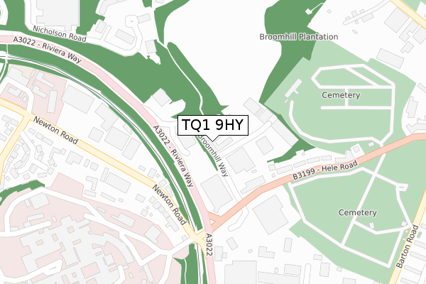 TQ1 9HY map - large scale - OS Open Zoomstack (Ordnance Survey)
