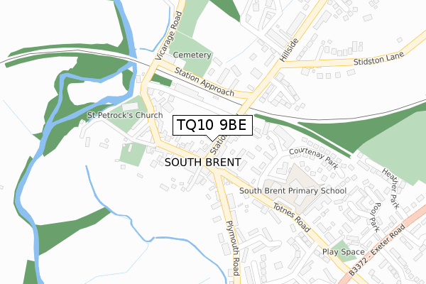TQ10 9BE map - large scale - OS Open Zoomstack (Ordnance Survey)