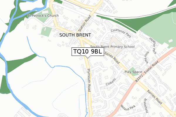 TQ10 9BL map - large scale - OS Open Zoomstack (Ordnance Survey)
