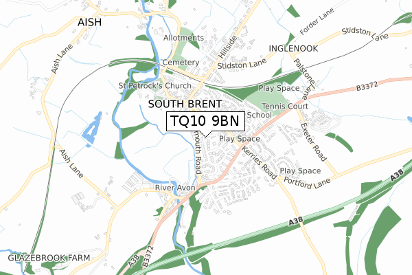 TQ10 9BN map - small scale - OS Open Zoomstack (Ordnance Survey)