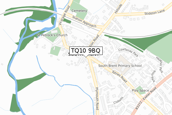TQ10 9BQ map - large scale - OS Open Zoomstack (Ordnance Survey)