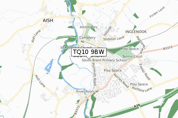 TQ10 9BW map - small scale - OS Open Zoomstack (Ordnance Survey)