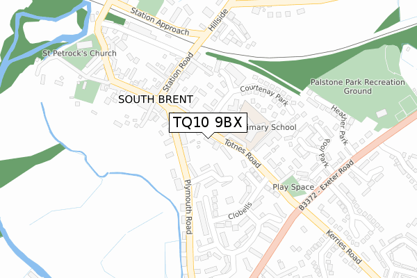 TQ10 9BX map - large scale - OS Open Zoomstack (Ordnance Survey)