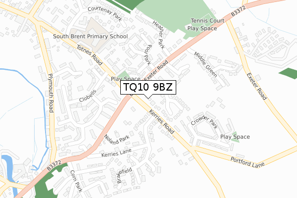 TQ10 9BZ map - large scale - OS Open Zoomstack (Ordnance Survey)