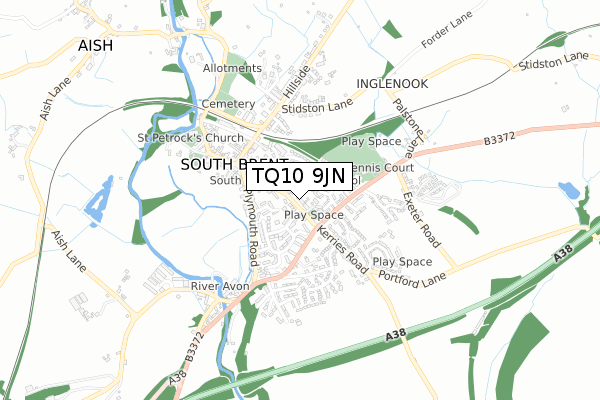 TQ10 9JN map - small scale - OS Open Zoomstack (Ordnance Survey)