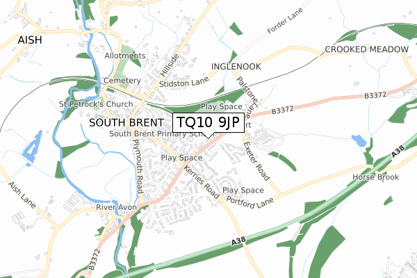 TQ10 9JP map - small scale - OS Open Zoomstack (Ordnance Survey)