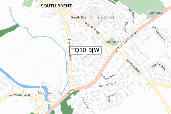TQ10 9JW map - large scale - OS Open Zoomstack (Ordnance Survey)