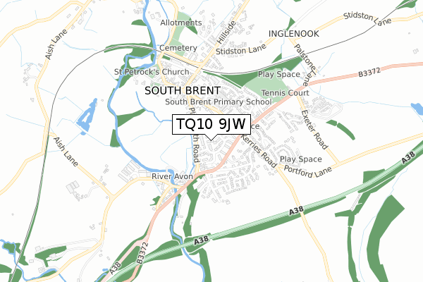 TQ10 9JW map - small scale - OS Open Zoomstack (Ordnance Survey)