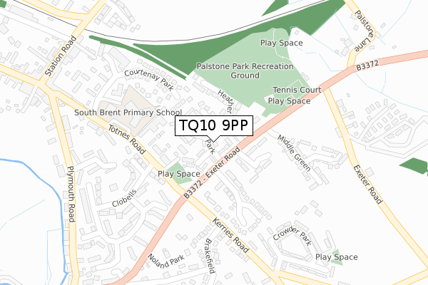 TQ10 9PP map - large scale - OS Open Zoomstack (Ordnance Survey)